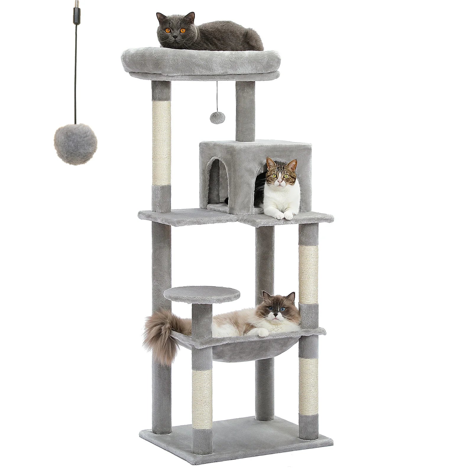 5-Level Cat Tree Tower for Large Cats with Hammock - view 36