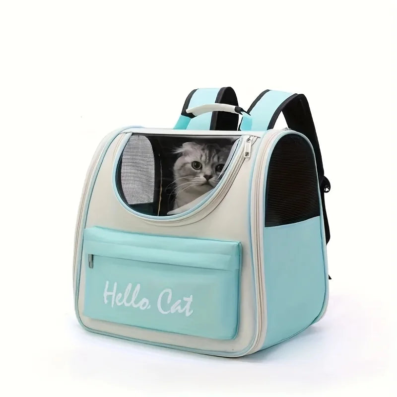 Collapsible Mesh Pet Backpack for Cats and Small Dogs - green