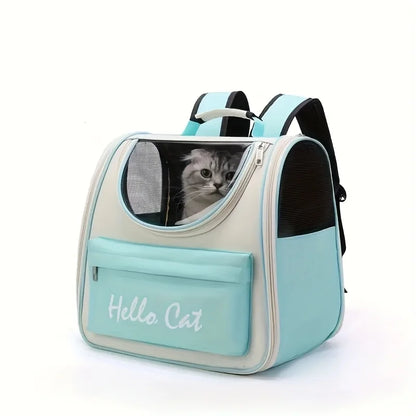 Collapsible Mesh Pet Backpack for Cats and Small Dogs - green