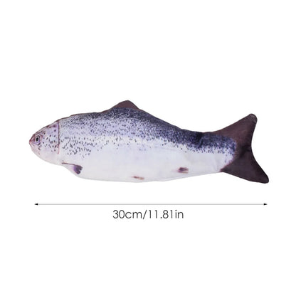 USB Rechargeable Electric Flopping Fish Cat Toy - in use