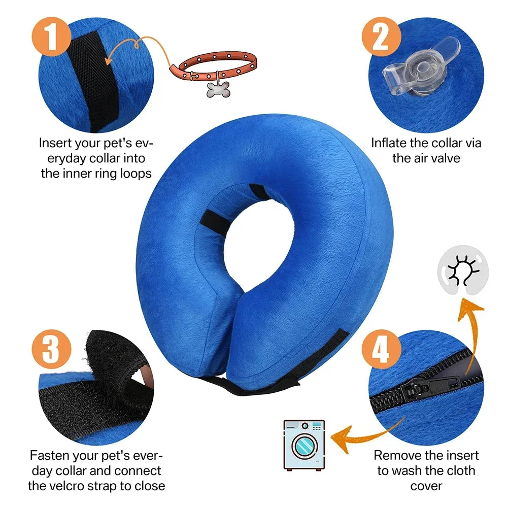 Inflatable Recovery Cone Collar for Dogs and Cats - alternate angle