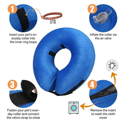 Inflatable Recovery Cone Collar for Dogs and Cats - alternate angle