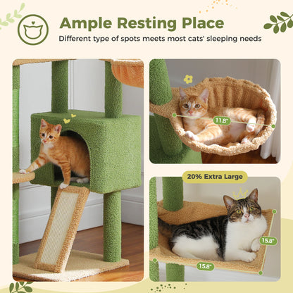 Adjustable Cactus Floor-to-Ceiling Cat Tree - in use