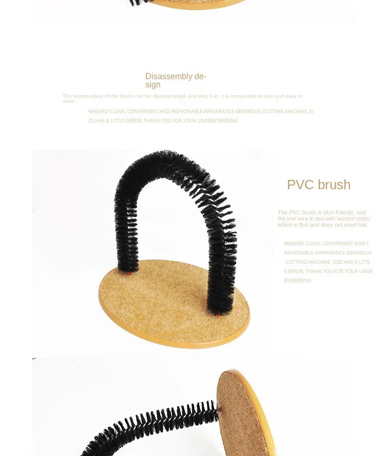 Cat Self-Grooming Arch with Massage Brush and Scratching Pad - size reference