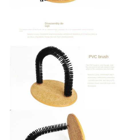 Cat Self-Grooming Arch with Massage Brush and Scratching Pad - size reference