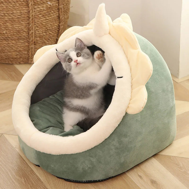 Foldable Cartoon Cat Cave Bed (Washable) - 2 / M