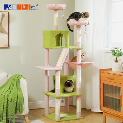 Large Multi-Level Plush Cat Tree with Condos - view 11