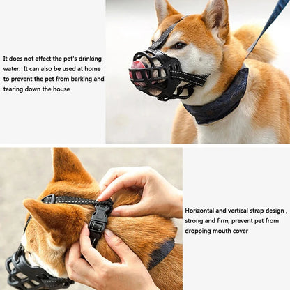Breathable Anti-Barking Muzzle for Medium and Large Dogs - size reference