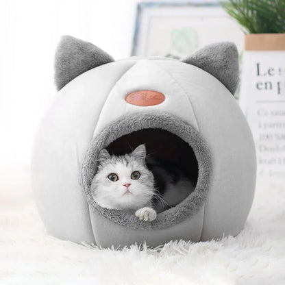 Cozy Winter Cat Cave Bed and Tent Nest