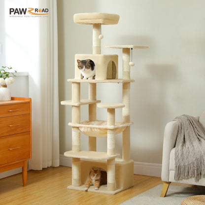 Large Cat Tree Tower with Hammock and Padded Perches - view 28