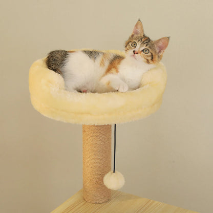 Multi-Level Wood Cat Tree with Hammock and Toys - view 16