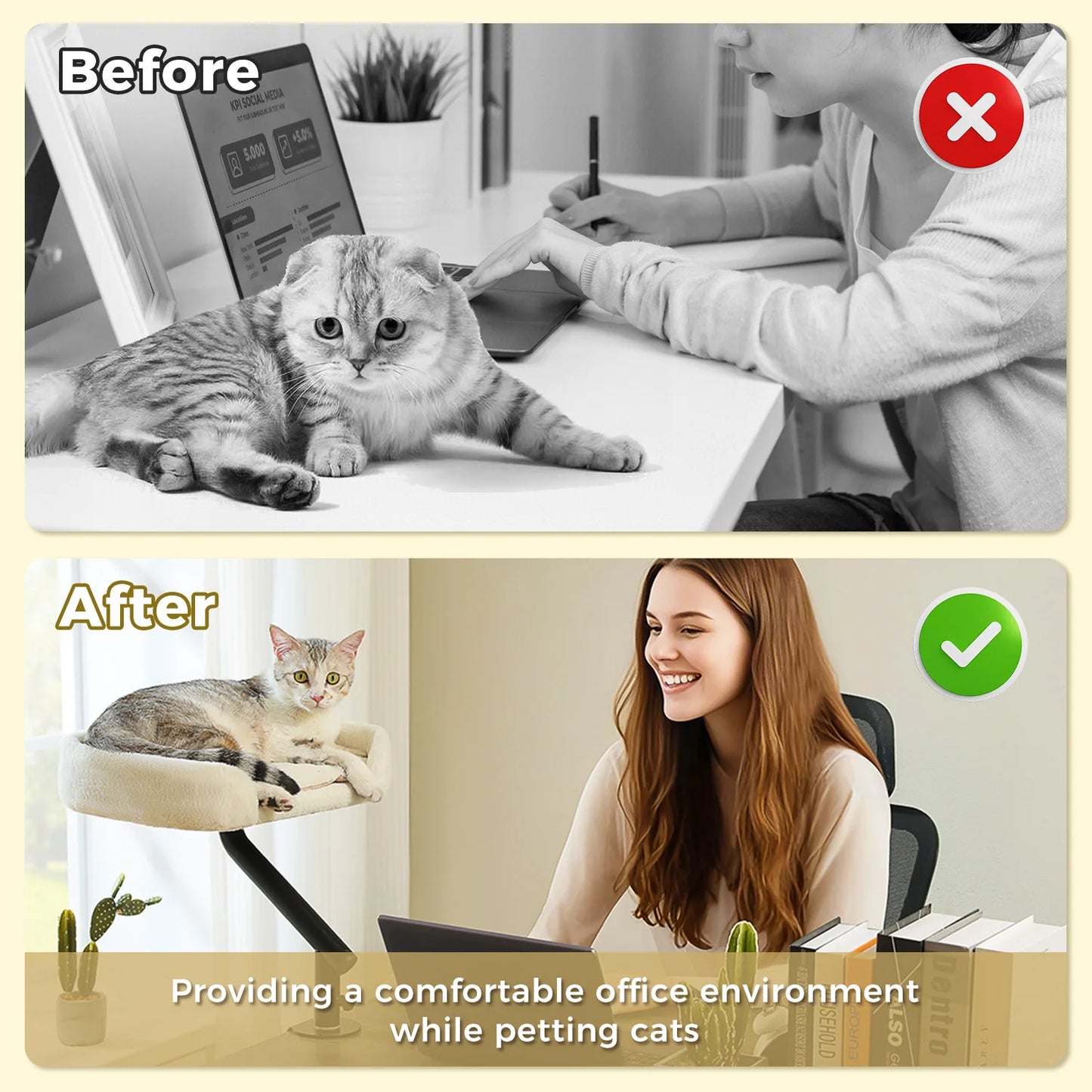 360 Degree Rotatable Cat Desk Bed with Adjustable Stand - view 11