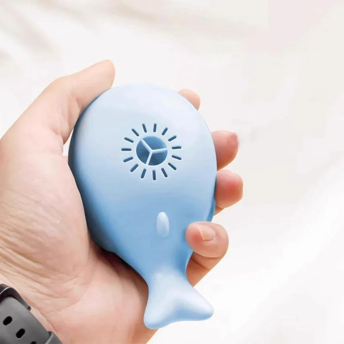 Interactive Whale Jet Ball Cat Toy with USB Fan - close-up