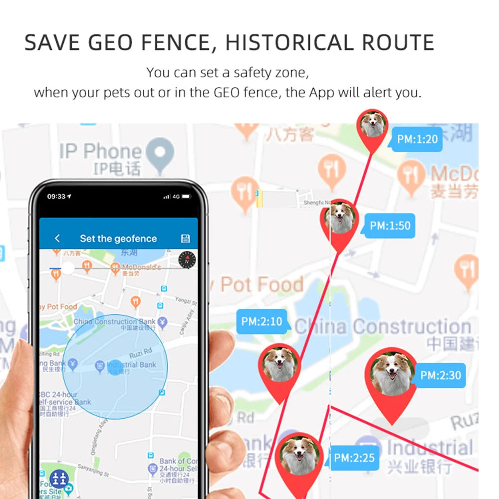 Mini Waterproof GPS Tracker for Dogs and Cats (Free App) - lifestyle