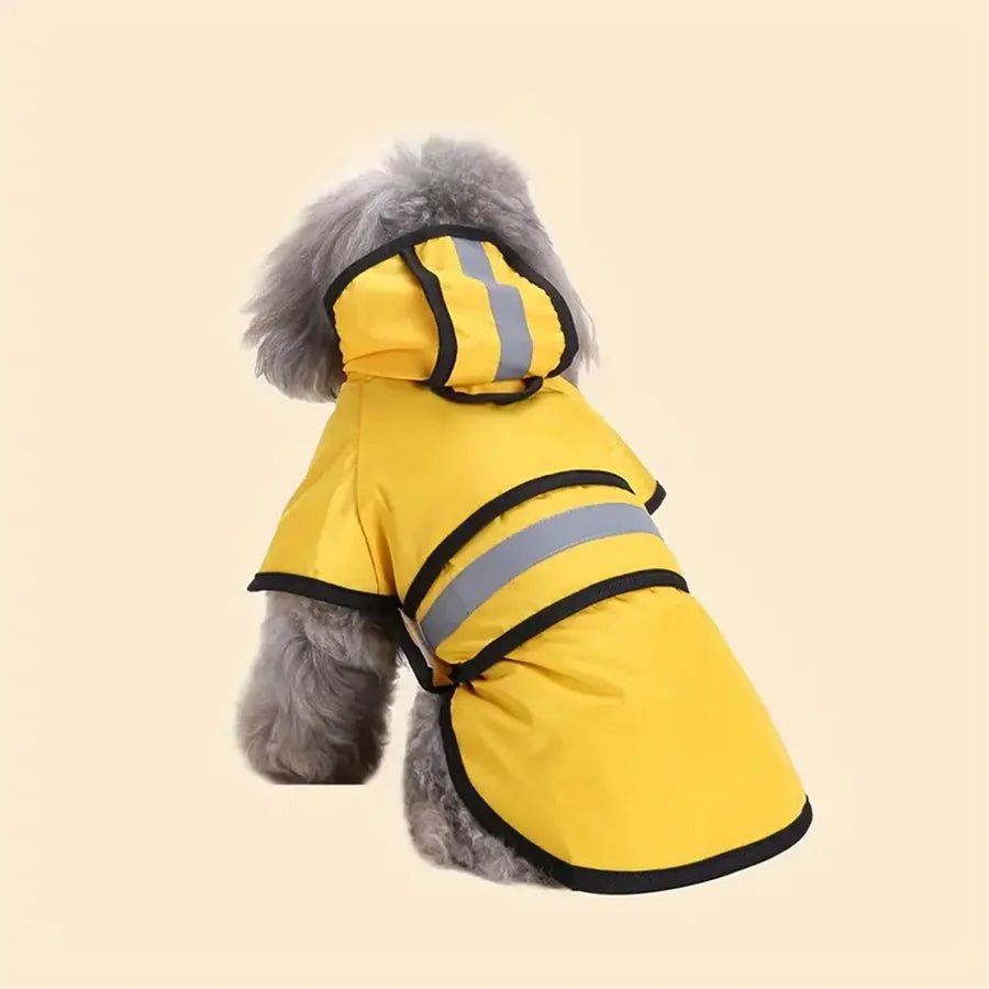 Waterproof Windproof Adjustable Dog Raincoat - in use