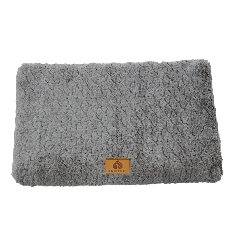 Orthopedic 3D Foam Dog Bed with Washable Faux Fur Cover - dark grey / XL 90x58cm pet 25kg