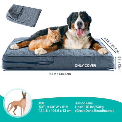 Orthopedic Dog Bed Cover for Large Dogs (Washable) - Slate Blue XXL