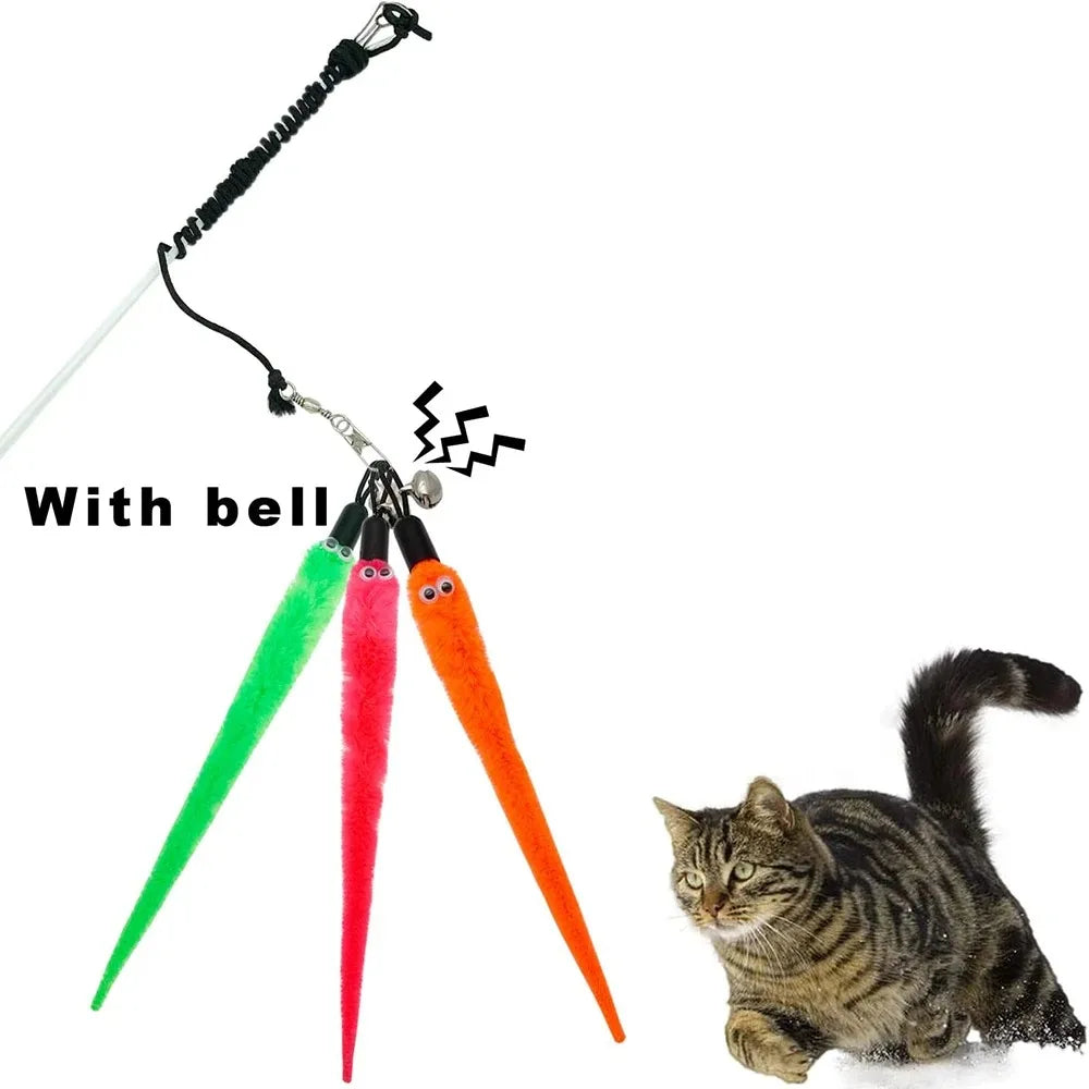 Interactive Cat Wand Worm Refill Attachments - close-up