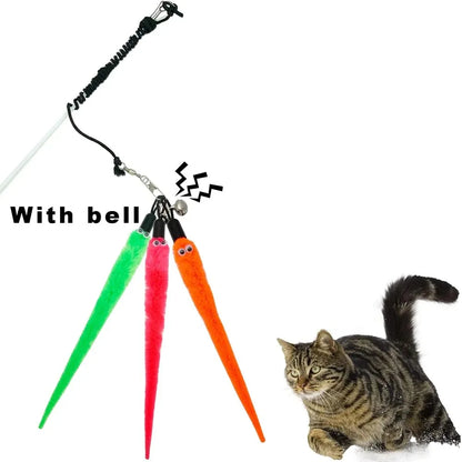 Interactive Cat Wand Worm Refill Attachments - close-up