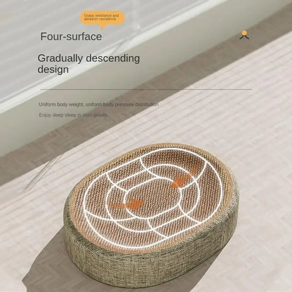 2-in-1 Oval Sisal Cat Scratcher and Bed - view 17