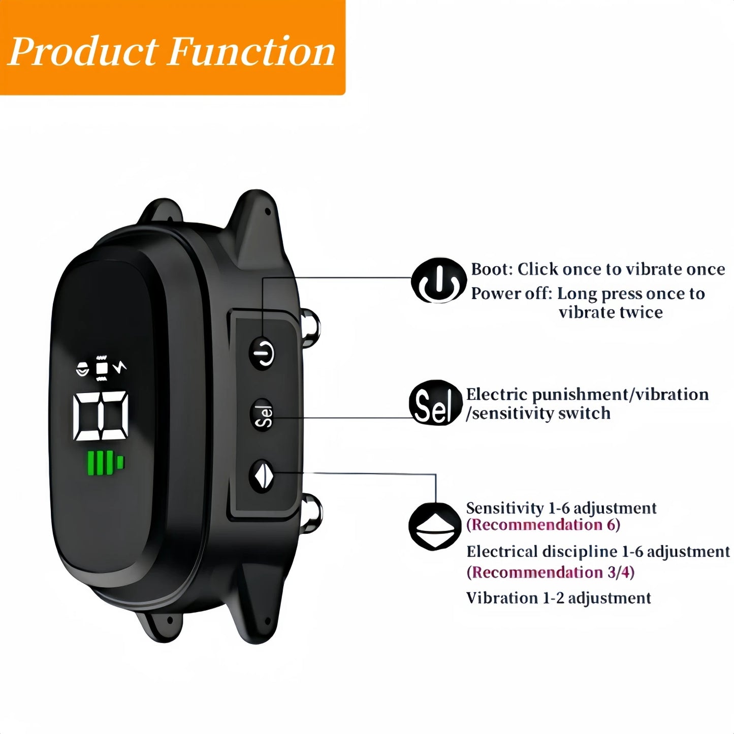 Waterproof Auto Anti-Barking Dog Collar (USB-C Rechargeable) - close-up