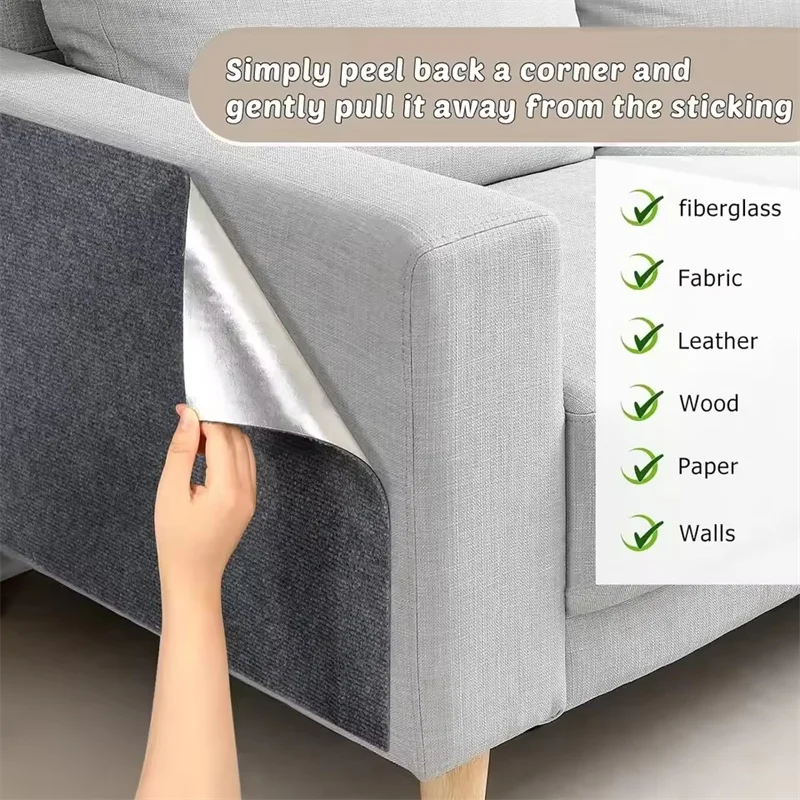 Self-Adhesive Cat Scratcher Sofa Protector - in use
