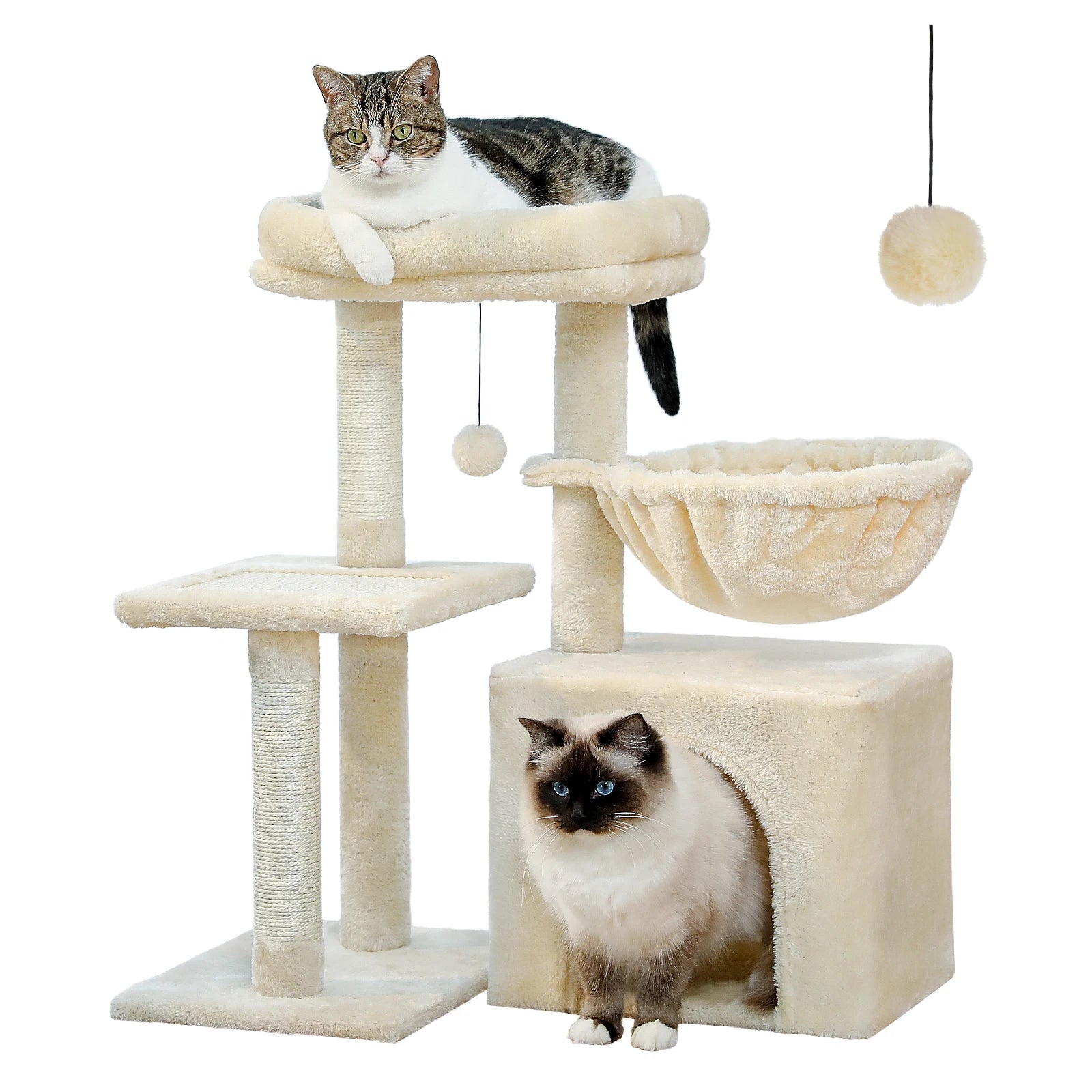 Cat Activity Tree with Hammock and Removable Perch - AMT0208BG