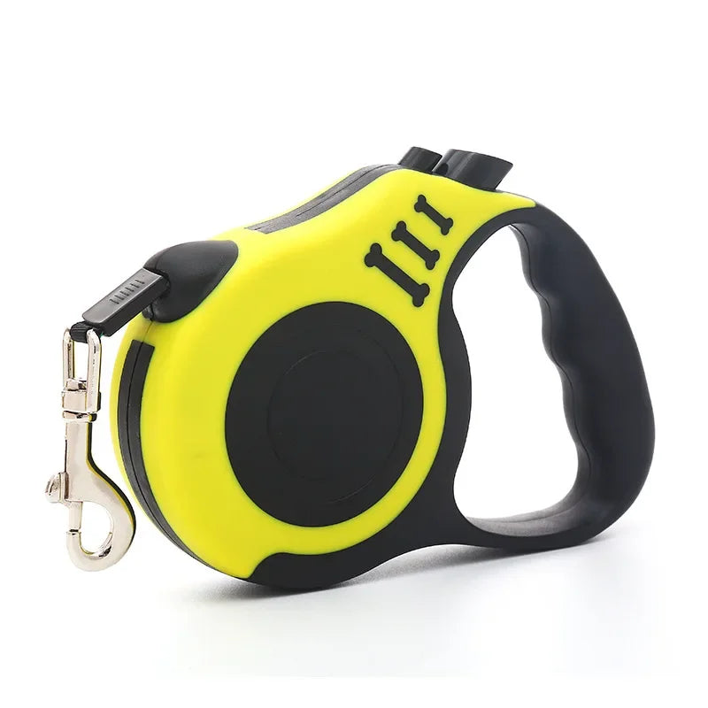 Retractable Dog Leash (3m or 5m) for Small to Medium Pets - Yellow / 5M