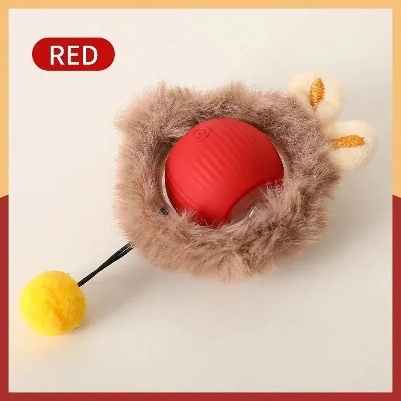 Interactive Motion Cat Toy Ball with Hide and Seek Pouch - size reference