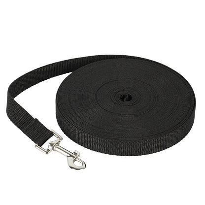 Long Nylon Dog Training Leash (4ft to 100ft) - 1.5m(5ft) / black