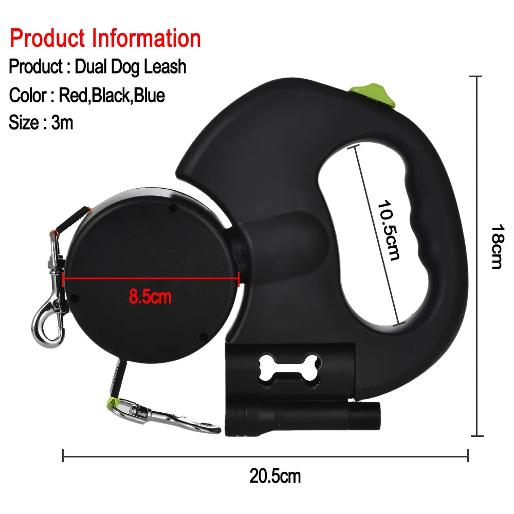 3m Reflective Retractable Dog Leash with LED Lights - lifestyle