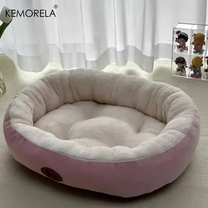 Plush Oval Pet Bed for Dogs and Cats (Machine Washable) - feature view