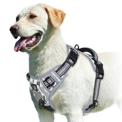 No-Pull Padded Dog Harness with Control Handle - XL / GRAY