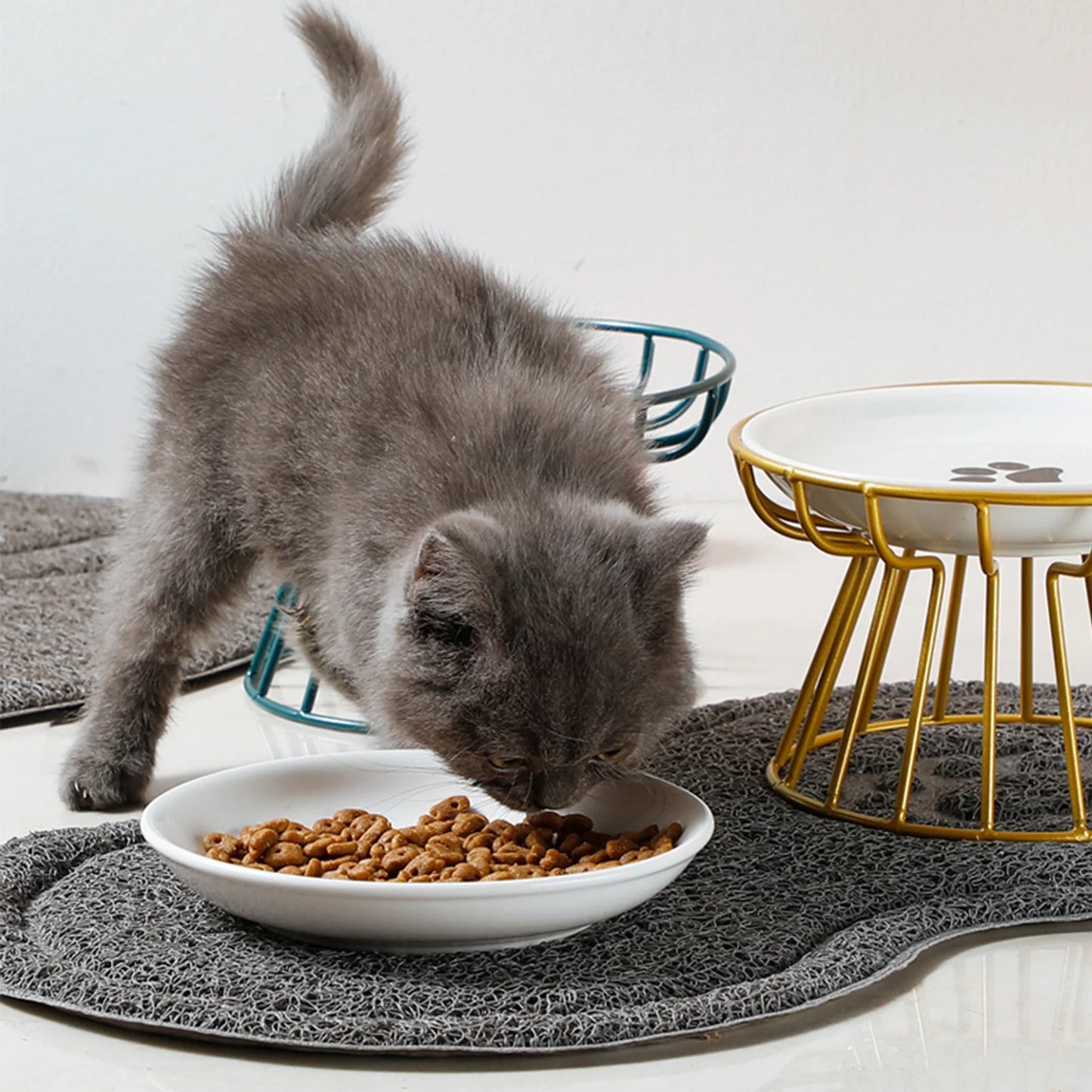 Ceramic Raised Pet Bowl with Stand - detail