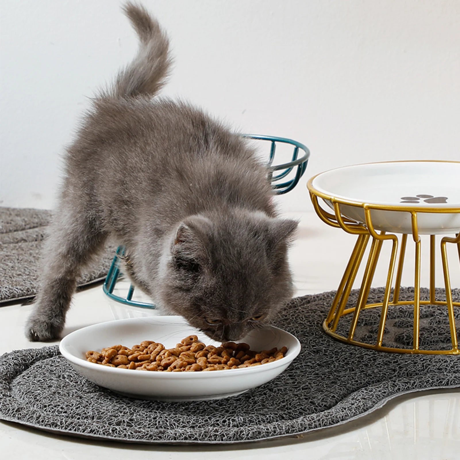 Ceramic Raised Pet Bowl with Stand - detail