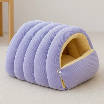 Warm Plush Winter Cat Cave Bed for Cozy Sleep - view 11