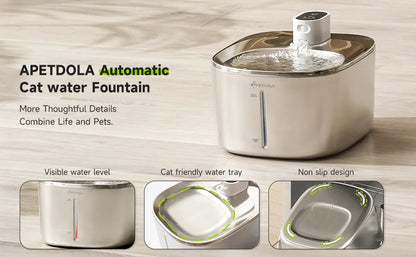 Wireless 4L Pet Water Fountain with Auto Sensor - size reference