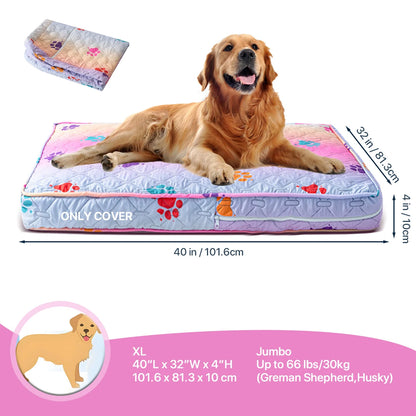 Orthopedic Dog Bed Cover for Large Dogs (Washable) - Rainbow Color XL