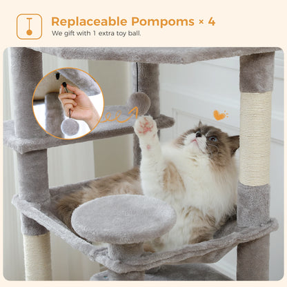 Large Cat Tree Tower with Hammock and Padded Perches - view 12