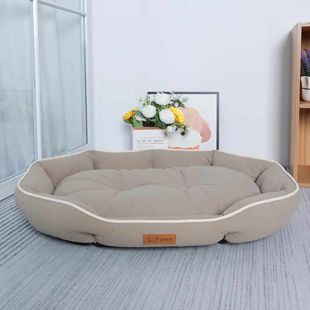 Spacious Pet Sofa Sleeping Bed for Large Dogs - M / Khaki