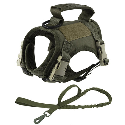 Tactical Escape-Proof Cat Harness with Control Handle - Green set