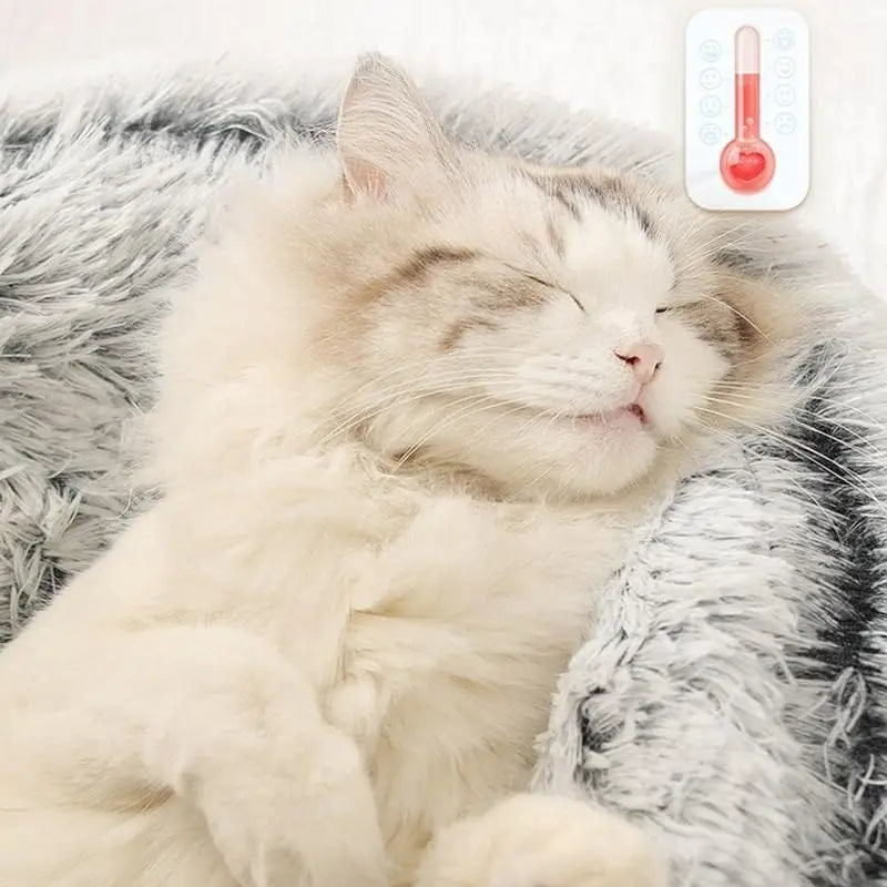 Soft Plush 2-in-1 Pet Cave Bed for Cats and Small Dogs - size reference