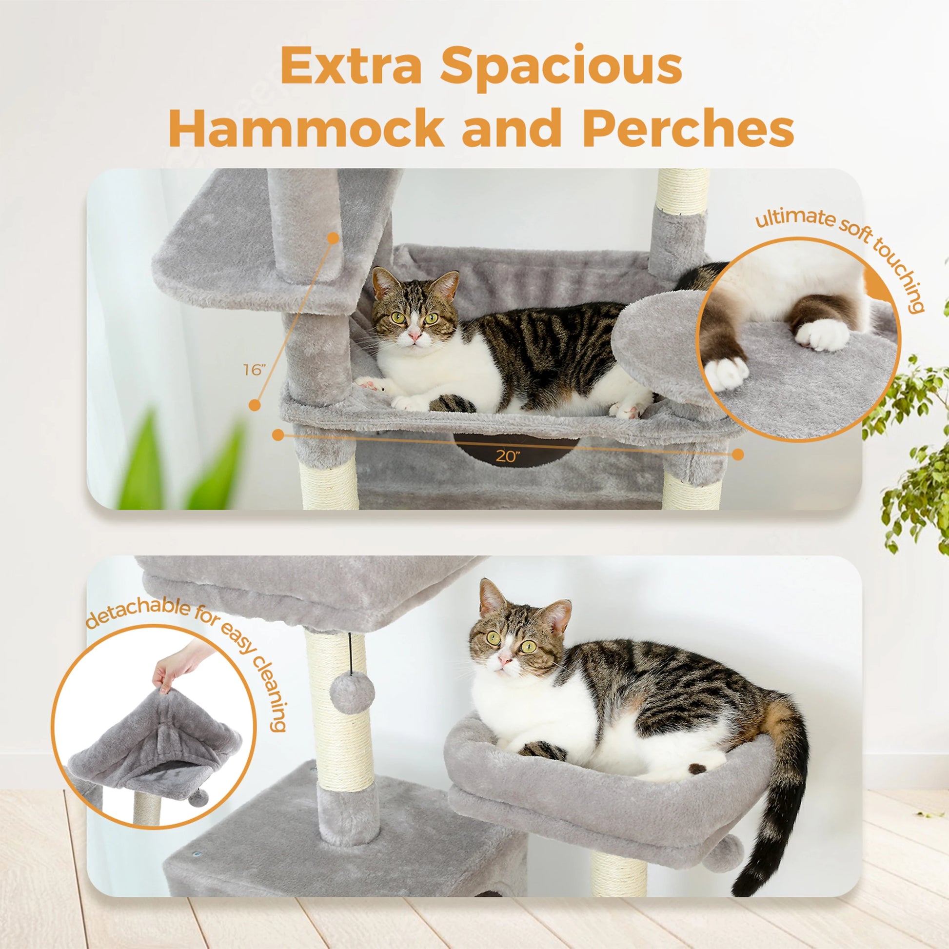 Large Multi-Level Plush Cat Tree with Condos - view 32