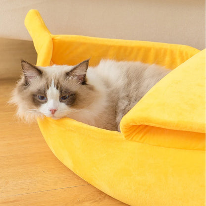 Cozy Banana-Shaped Cat Bed and Kennel - feature view