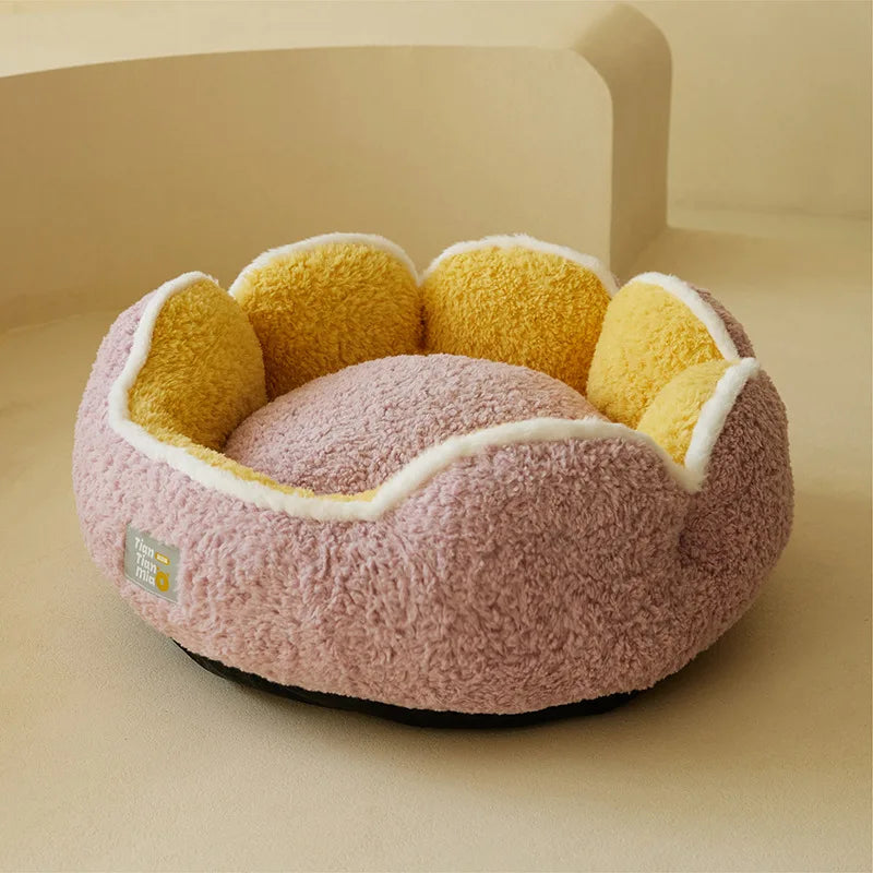 Warm Plush Cat and Dog Sleeping Nest - Cactus Puple / 40x40cm
