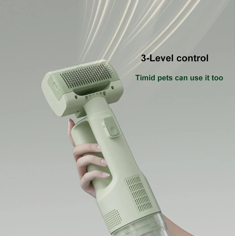 Pet Grooming Vacuum Kit with 5 Brushes for Cats and Dogs - close-up