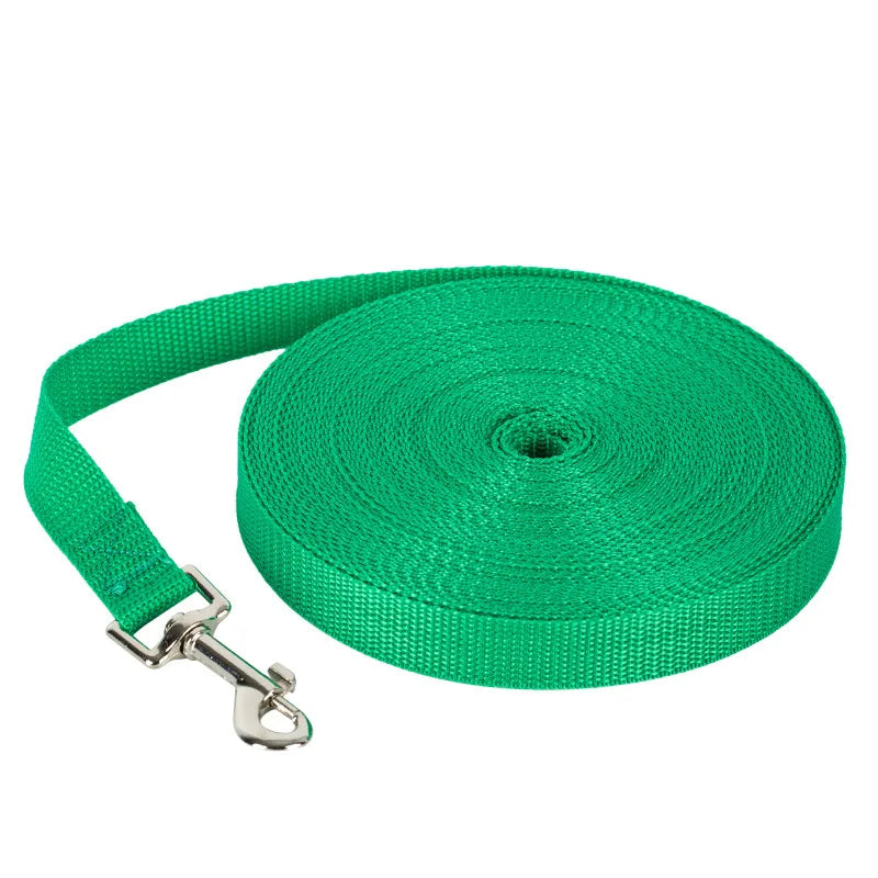 Long Nylon Dog Training Leash (4ft to 100ft) - 3m(10ft) / green