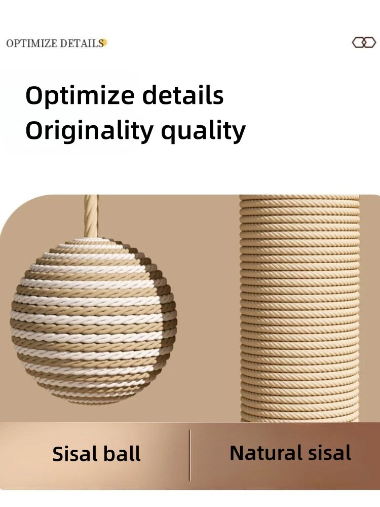 Wooden Cat Scratching Post with Turntable and Sisal Ball Toys - view 15