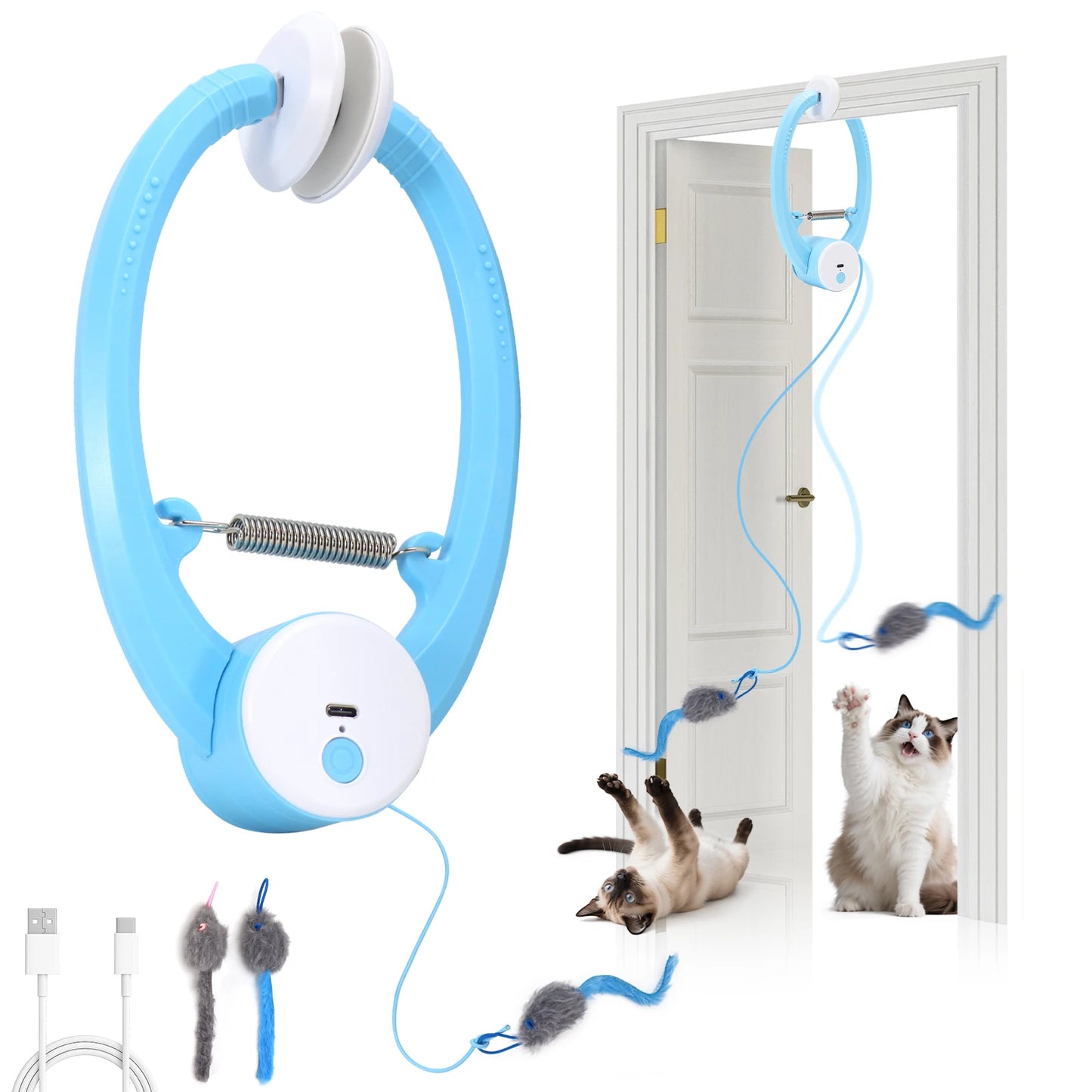 Automatic Fluttering Butterfly Cat Toy (USB Rechargeable) - Blue