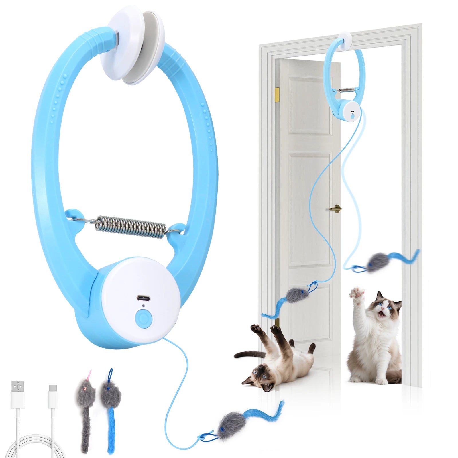 Automatic Fluttering Butterfly Cat Toy (USB Rechargeable) - Blue